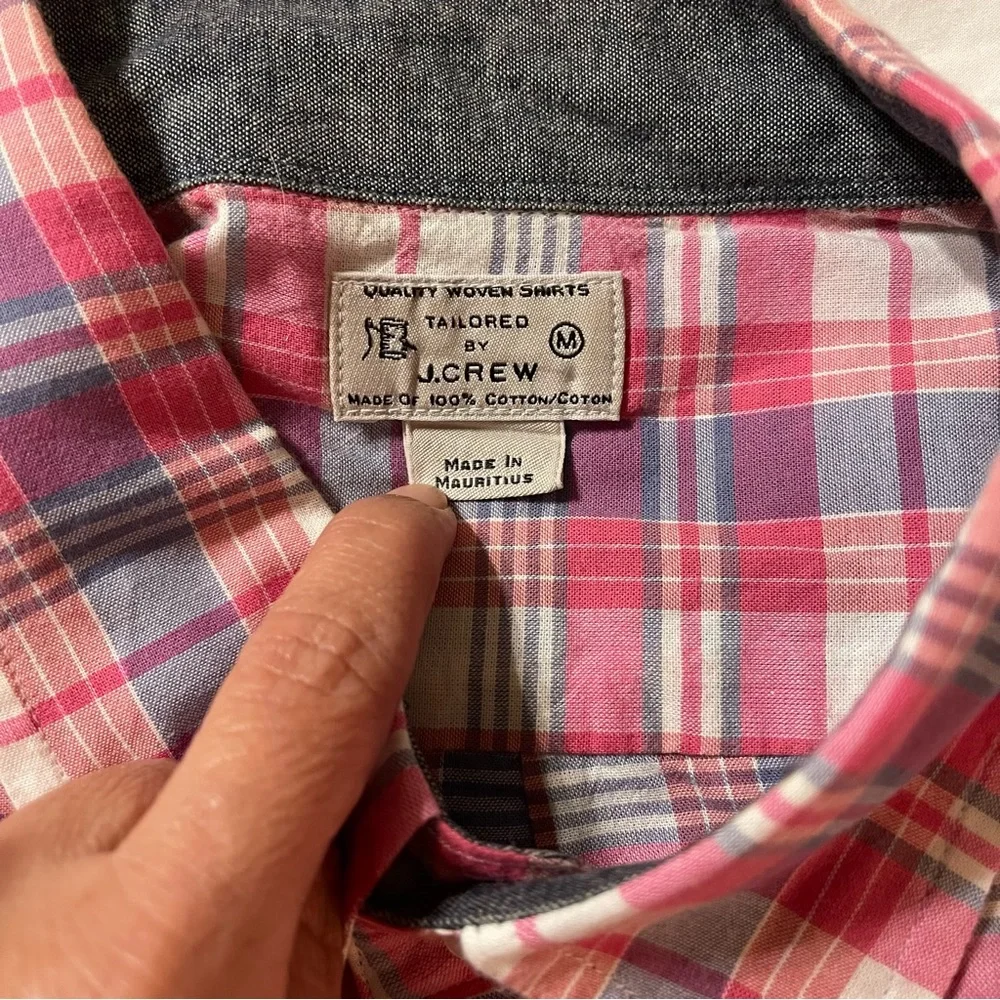 NWOT‎ J. Crew Pink Plaid Shirt